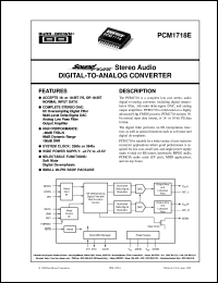 datasheet for PCM1718E/2K by Burr-Brown Corporation
