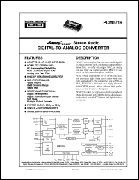 datasheet for PCM1719E/2K by Burr-Brown Corporation