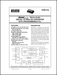 datasheet for PCM1723E/2K by Burr-Brown Corporation