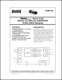 datasheet for PCM1733U/2K by Burr-Brown Corporation