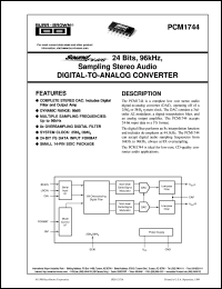 datasheet for PCM1744U/2K by Burr-Brown Corporation