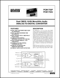 datasheet for PCM1750U by Burr-Brown Corporation