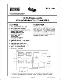 datasheet for PCM1801U by Burr-Brown Corporation