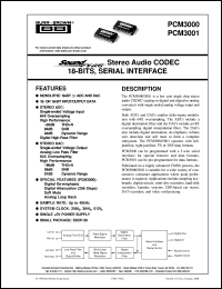 datasheet for PCM3001E by Burr-Brown Corporation