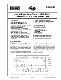 datasheet for PCM3501E by Burr-Brown Corporation