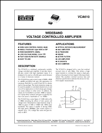 datasheet for VCA610P by Burr-Brown Corporation