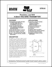 datasheet for XTR101AP by Burr-Brown Corporation