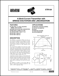 datasheet for XTR104AP by Burr-Brown Corporation