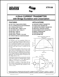 datasheet for XTR106P by Burr-Brown Corporation