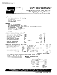 datasheet for 2SA1406 by SANYO Electric Co., Ltd.