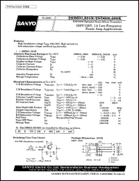 datasheet for 2SD600 by SANYO Electric Co., Ltd.