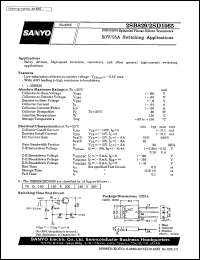 datasheet for 2SD1065 by SANYO Electric Co., Ltd.