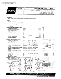 datasheet for 2SB880 by SANYO Electric Co., Ltd.