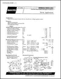 datasheet for 2SB884 by SANYO Electric Co., Ltd.