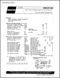 datasheet for 2SC3149 by SANYO Electric Co., Ltd.