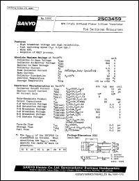 datasheet for 2SC3459 by SANYO Electric Co., Ltd.