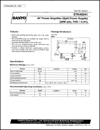 datasheet for STK4024II by SANYO Electric Co., Ltd.