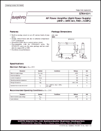 datasheet for STK4151V by SANYO Electric Co., Ltd.