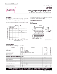 datasheet for LB1922 by SANYO Electric Co., Ltd.