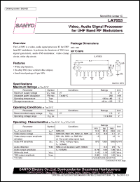 datasheet for LA7053 by SANYO Electric Co., Ltd.