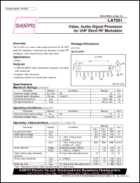 datasheet for LA7051 by SANYO Electric Co., Ltd.