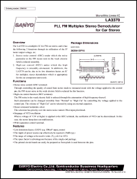 datasheet for LA3370 by SANYO Electric Co., Ltd.