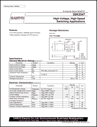 datasheet for 2SK2347 by SANYO Electric Co., Ltd.