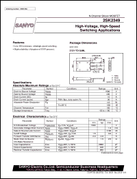 datasheet for 2SK2349 by SANYO Electric Co., Ltd.