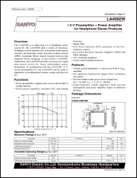 datasheet for LA4592W by SANYO Electric Co., Ltd.