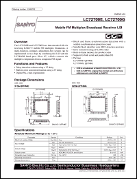 datasheet for LC72700E by SANYO Electric Co., Ltd.