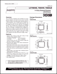 datasheet for LC75834E by SANYO Electric Co., Ltd.
