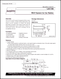 datasheet for LA1143 by SANYO Electric Co., Ltd.