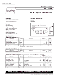 datasheet for LA1150N by SANYO Electric Co., Ltd.