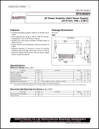 datasheet for STK4030V by SANYO Electric Co., Ltd.