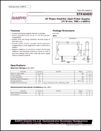 datasheet for STK4040XI by SANYO Electric Co., Ltd.