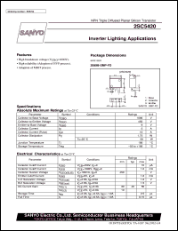 datasheet for 2SC5420 by SANYO Electric Co., Ltd.