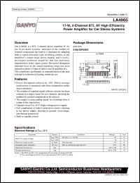 datasheet for LA4905 by SANYO Electric Co., Ltd.