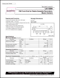 datasheet for LA1186N by SANYO Electric Co., Ltd.