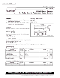 datasheet for LA1260 by SANYO Electric Co., Ltd.