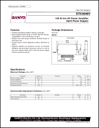 datasheet for STK4048V by SANYO Electric Co., Ltd.