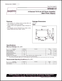 datasheet for STK4211V by SANYO Electric Co., Ltd.