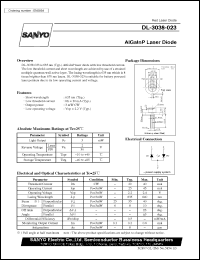 datasheet for DL-3038-023 by SANYO Electric Co., Ltd.