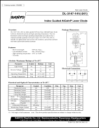 datasheet for DL-3147-141 by SANYO Electric Co., Ltd.