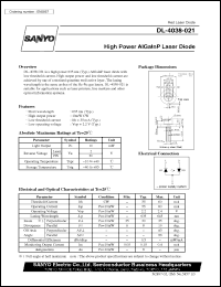 datasheet for DL-4038-021 by SANYO Electric Co., Ltd.