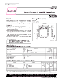 datasheet for LC75842E by SANYO Electric Co., Ltd.