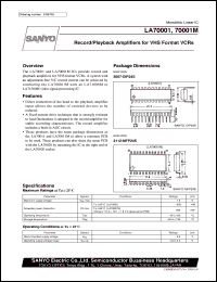 datasheet for LA70001 by SANYO Electric Co., Ltd.