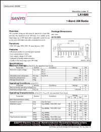 datasheet for LA1600 by SANYO Electric Co., Ltd.