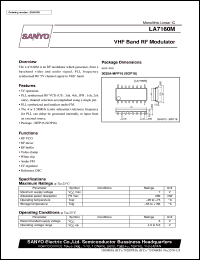 datasheet for LA7160M by SANYO Electric Co., Ltd.
