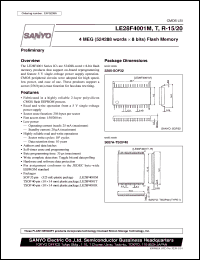 datasheet for LE28F4001M-15 by SANYO Electric Co., Ltd.