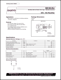 datasheet for SB100-05J by SANYO Electric Co., Ltd.